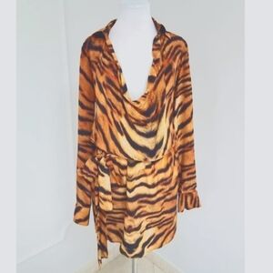 RARE•Haute Hippie• Tigress wrap mini dress